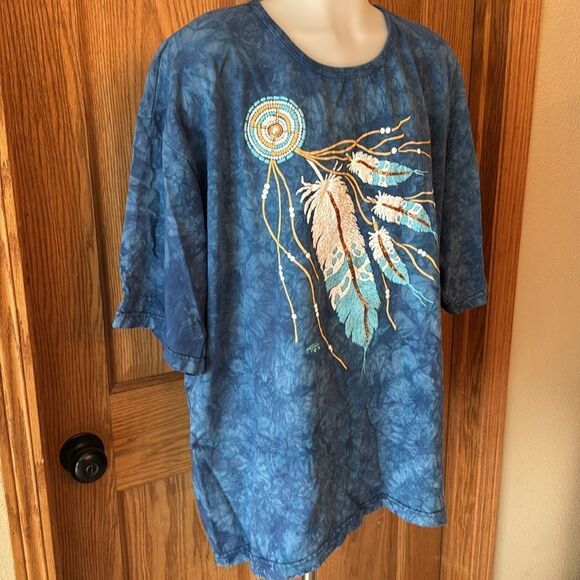 LYNEE APPAREL Vintage 1996 Southwestern Puffy Tie Dye Oversized Tee - Picture 4 of 13